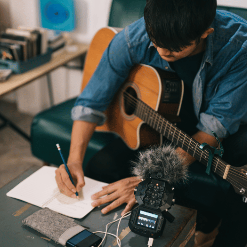 Mix Master Studio Songwriting Man Guitar